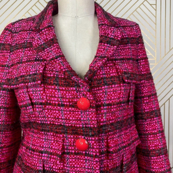 Kate Spade New York Pink Magenta Tweed Blazer - Picture 7 of 11
